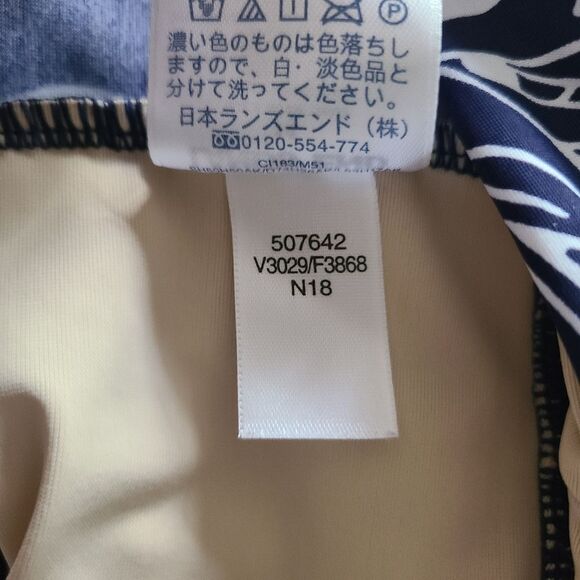 lands end plus size one piece slimming swimsuit blue white size 14 - Picture 5 of 7